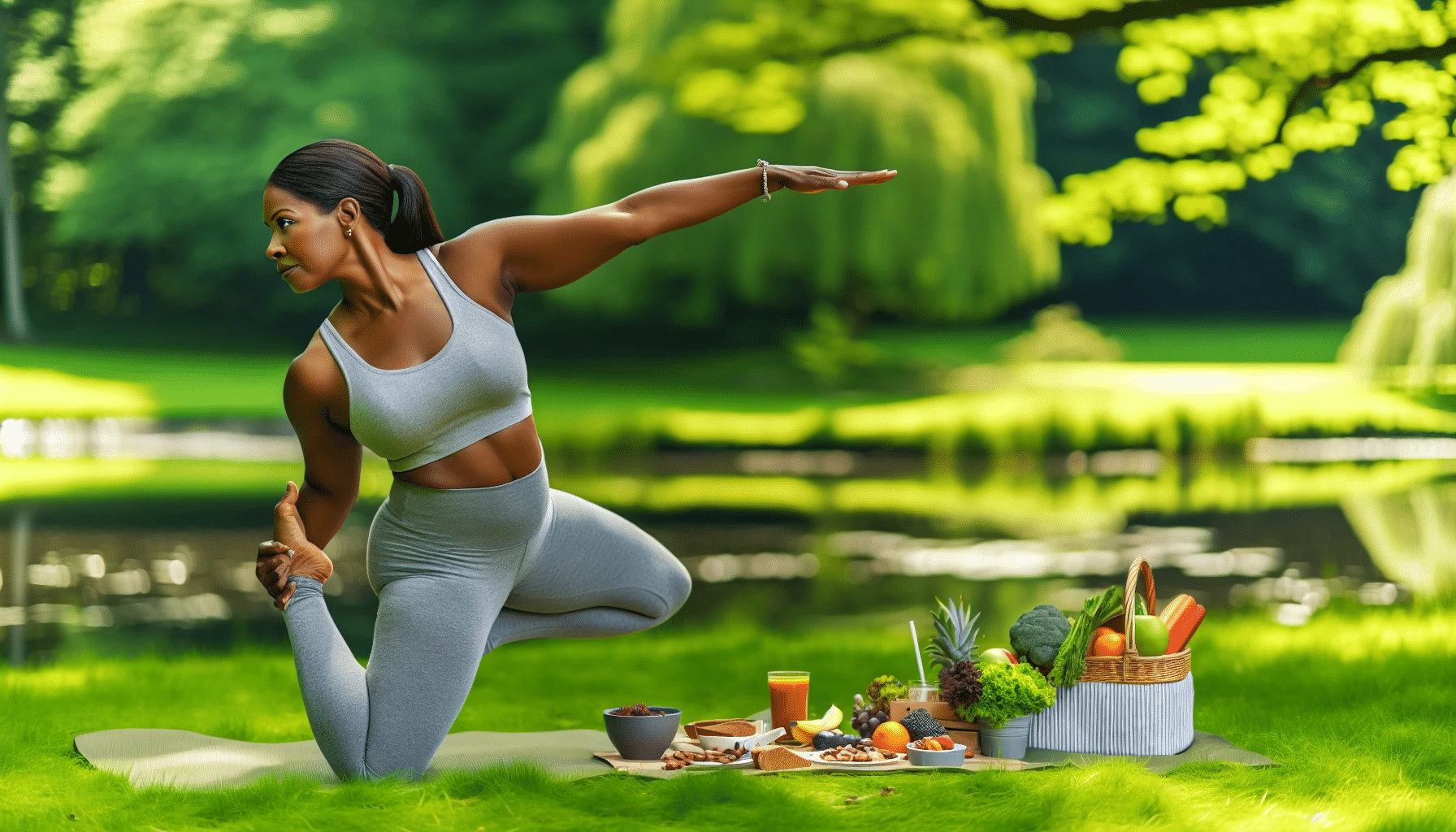 Photo of a person engaging in natural methods for boosting focus, such as exercise and a healthy diet